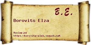 Borovits Elza névjegykártya